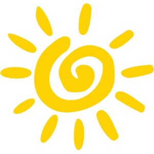 Sun, simple painting, represents Reiki Energy
