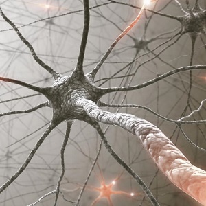 Artist's representation of neurons and neuronal firing